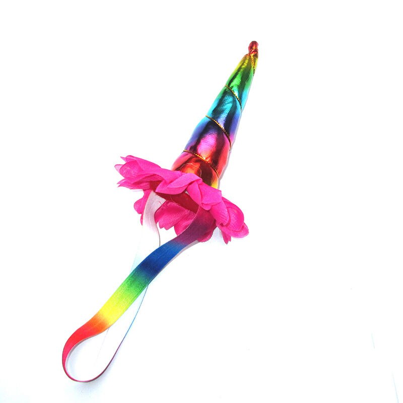 Magical Floral Rainbow Unicorn Horn Head Hats Party Hair Headband Fancy Dress Cosplay Decorative Fairy Party Hats: Rose Red