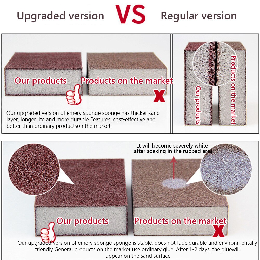 1/2/4/6/8pcs Emery Cloth Sponge Magic Gadgets Accessories Descaling Rub Tool Cleaner For Kitchen ffice Bathroom Cleaning Sponges