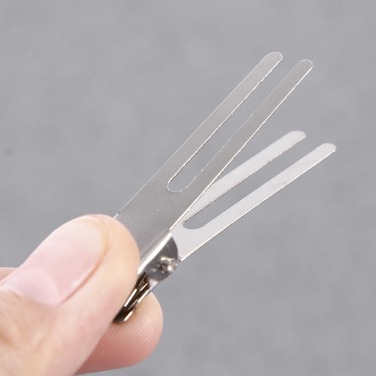 50pcs Silver Double Prong Alligator Hair Clips Metal Alligator Clips