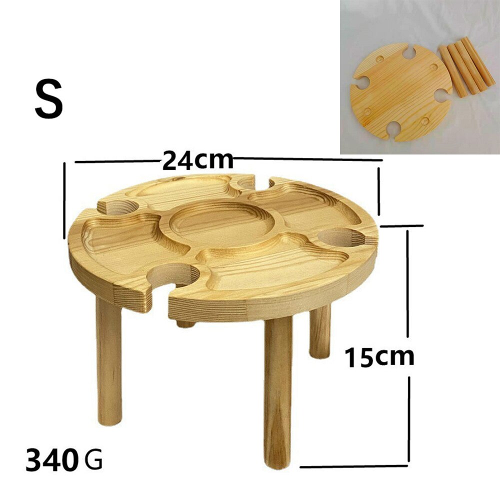 Detachable Portable Picnic Table Wooden Integrated Wine Fruit Plate Outdoor Camping Accessories For Food Tableware 2022: 3