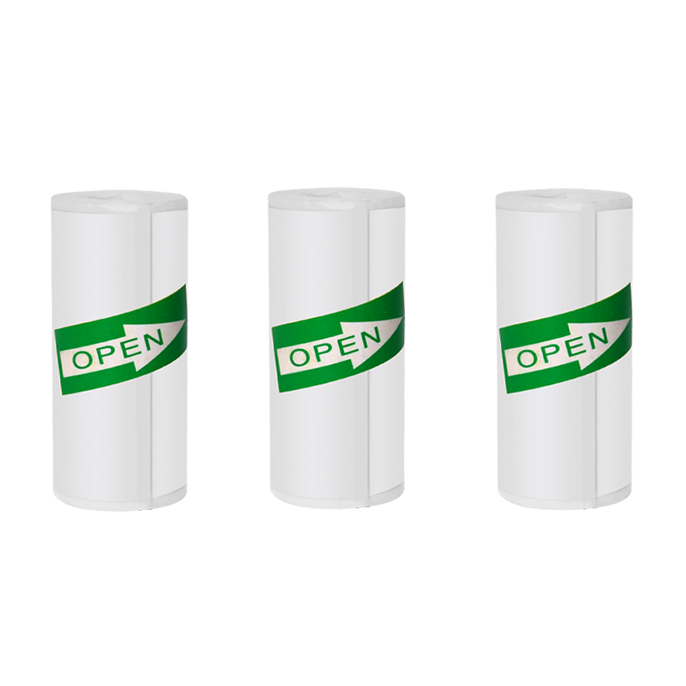 57*25MM HD Mini Printer Thermal Paper Self-adhesive Roll Paper Label Sticker Photo Inkless Printing Portable Printer Color Paper: black