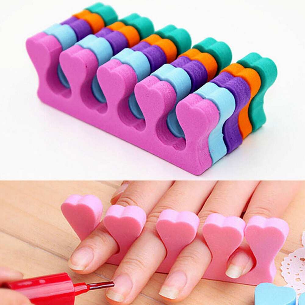 HNKMP 10PCS Soft Foam Sponge Toe Finger Separator Spacer Dividers Nail Art Flexible Tools Manicure Pedicure Nail Gel Makeup