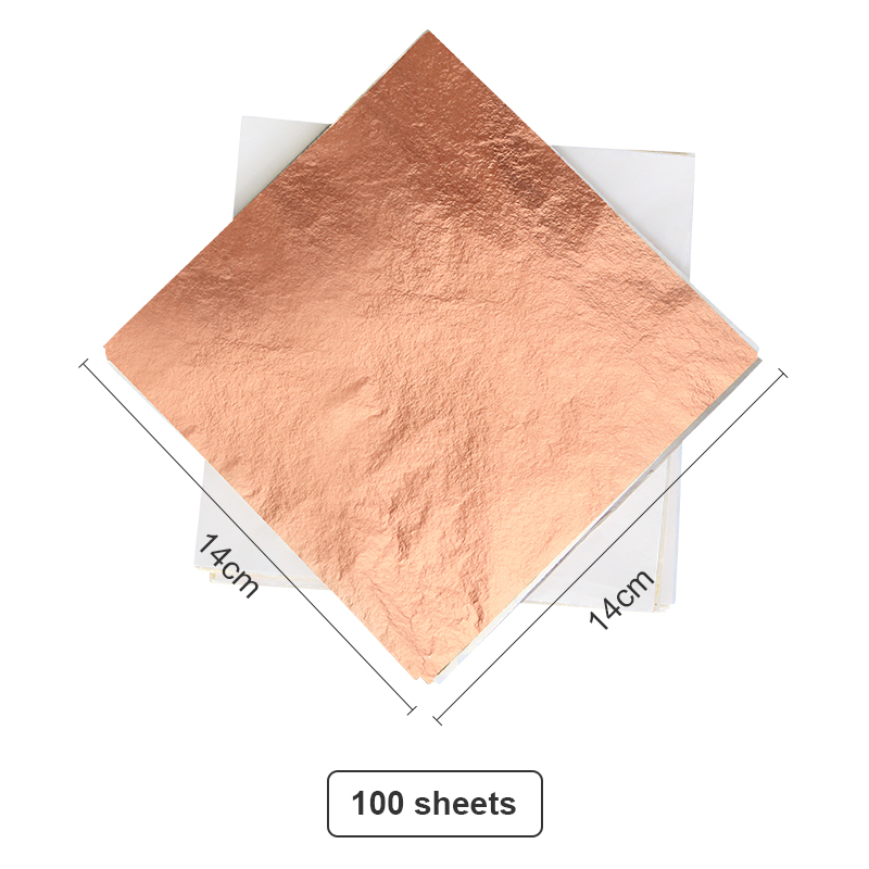 16 cm/14 cm 100 stks/pak Imitatie Bladgoud Papier Goudfolie Vellen Vergulden Koperfolie voor Kunst ambachten Schilderen Zilverfolie: Licht Geel