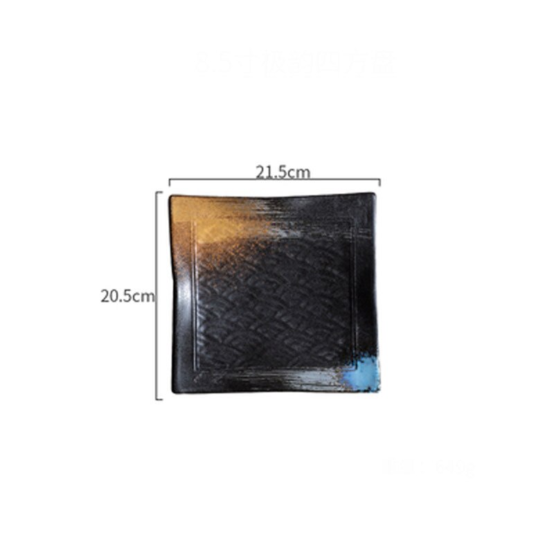 FANCITY Household tableware Chinese style square plate commercial square plate ceramic restaurant plate dinner plate: Default Title
