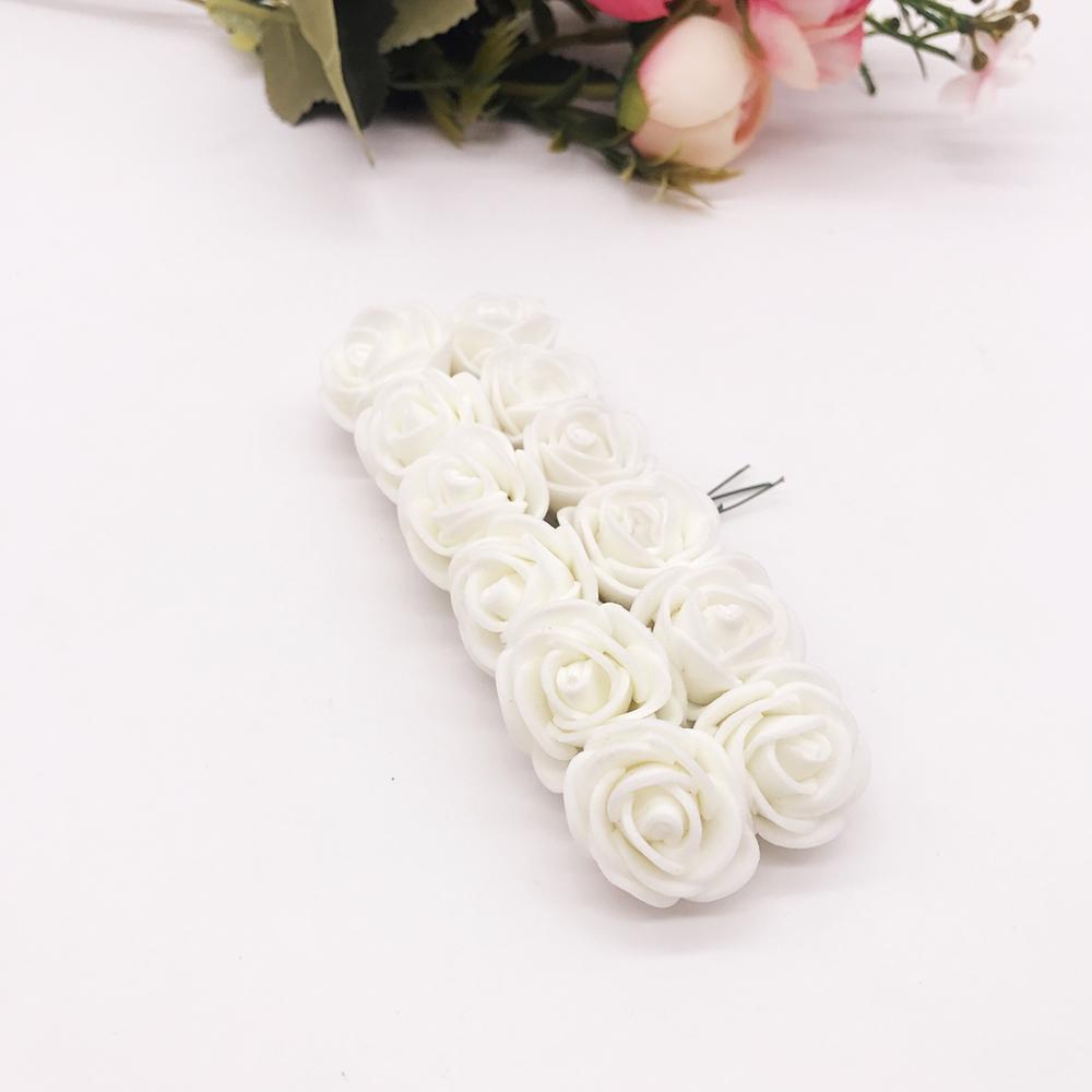 144 stück Günstige künstliche blumen Mini schaum Teddy bär von rosen Strauß Vase für Heimat Dekor hochzeit dekorative blume kranz: Beige