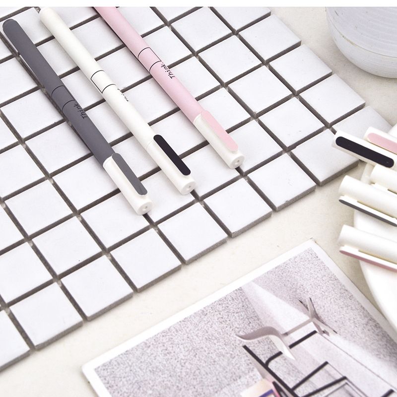 1pcs Cute Gel Pens Black Ink Pen fresh Think Ballpoint School Stationery Office Supply 0.5mm