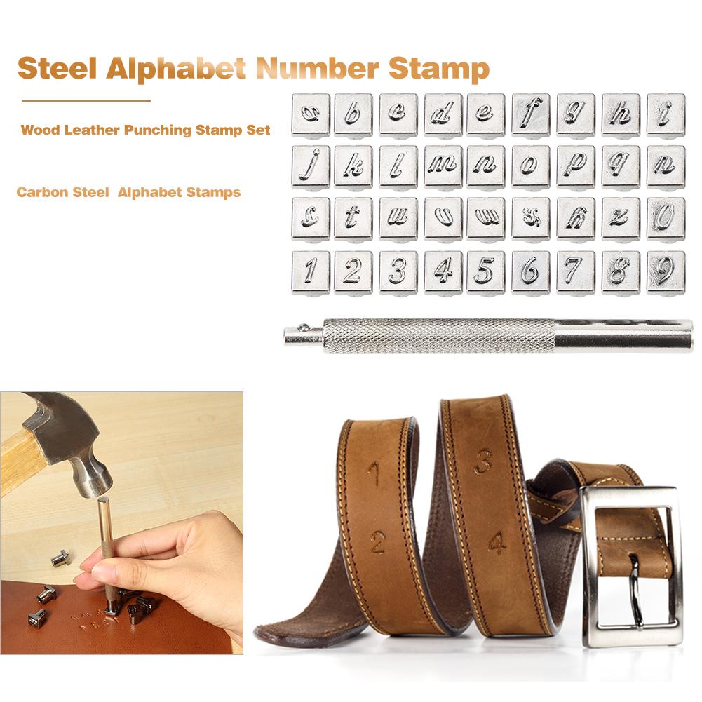 36 Pcs Staal Alfabet Nummer Stempel Punch Set Voor Leather Wood Craft Gereedschap Kit Metalen Lederen Punch Gereedschap Staming Leathercraft