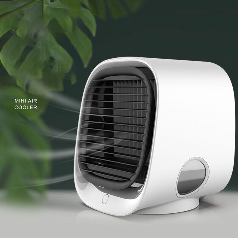 Mini bærbar klimaanlæg multifunktions luftfugter purifier usb desktop luftkølerventilator med vandtank hjem: B hvid