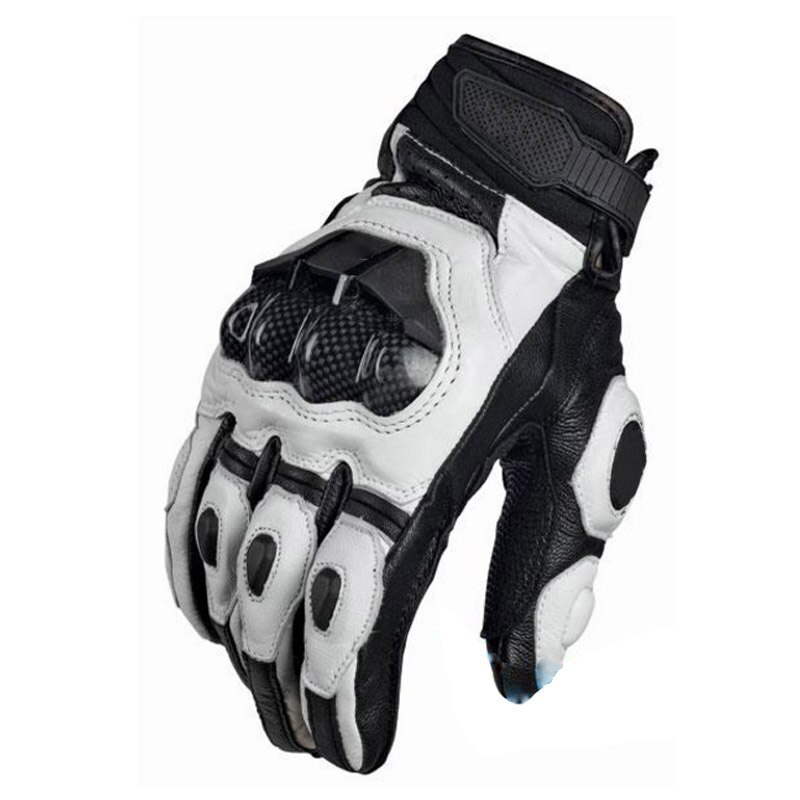 Frankreich der oben Auto marken motorrad handschuhe leder handschuhe mit Kohlenstoff faser schwarz weiß