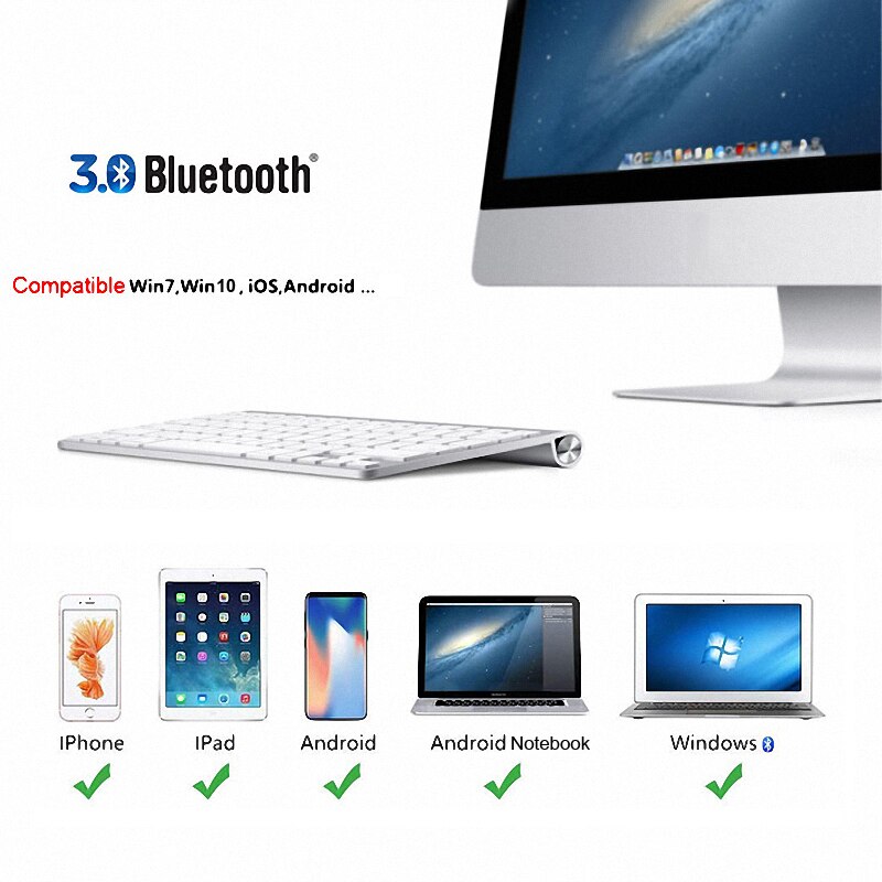 Ultra-Slim Bluetooth Keyboard Mute Tablets En Smartphones Voor Apple Wireless Keyboard Stijl Ios Android Windows