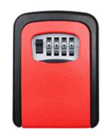 Outdoor Safe Key Box Key Storage Organizer With 4 Digit Wall Mounted Combination Password Keys Hook Organizer Boxes: Red