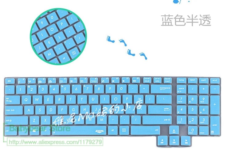 17.3 17 inch laptop Keyboard Protector skin for ASUS Rog G751jt G751jy G751jm GFx72 GFX72vs gfx72vy Gfx72vt GFX71j G752VT G752: blue