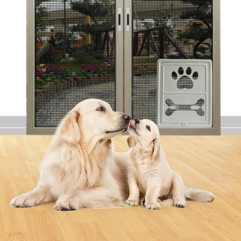 Porta de plástico para gato de estimação, cerca controlável, fechamento, porta de animais, cachorro, gato, tela, aba de segurança, acesso gratuito para casa