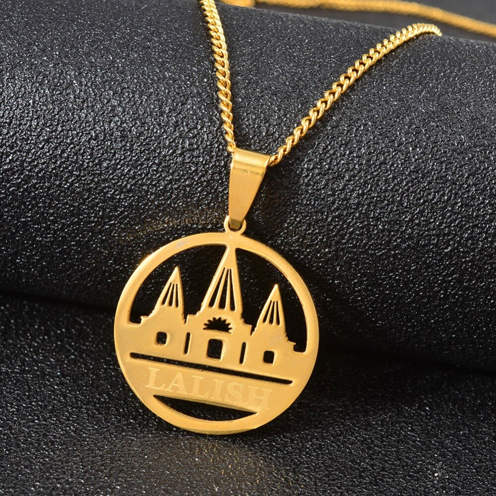 Lalish Hanger Ketting Kettingen Gouden Kleur/Zilver Kleur Rvs Yezidi Geloof Bedevaart Sieraden Voor Vrouwen Meisjes