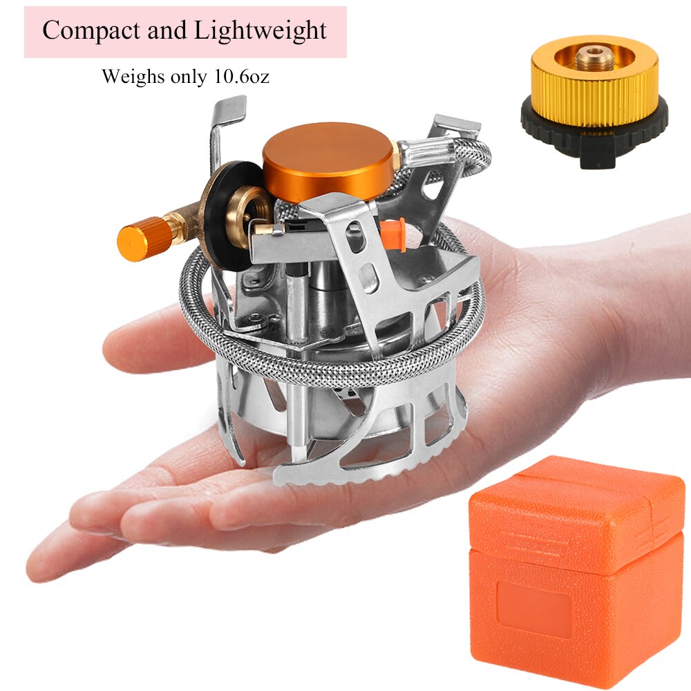 Portable Windproof Camping Gas Stove Outdoor Cooking Stove Foldable Split Burner with Gas Conversion Head Adapter camping stove