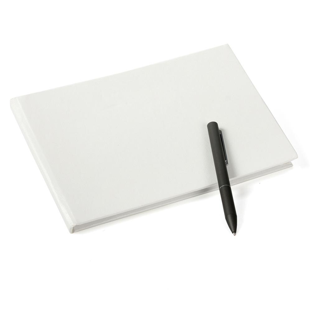 Plain White Cover DIY Wedding Guest Book w/ Ballpoint Pen