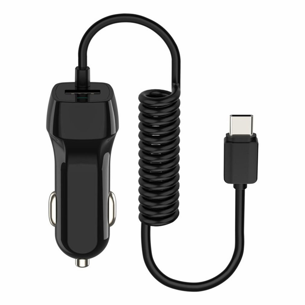 Auto-oplader Met Usb-Kabel Mobiele Telefoon Oplader Voor Telefoon Micro Usb Type C Kabel Snelle Auto Telefoon Oplader