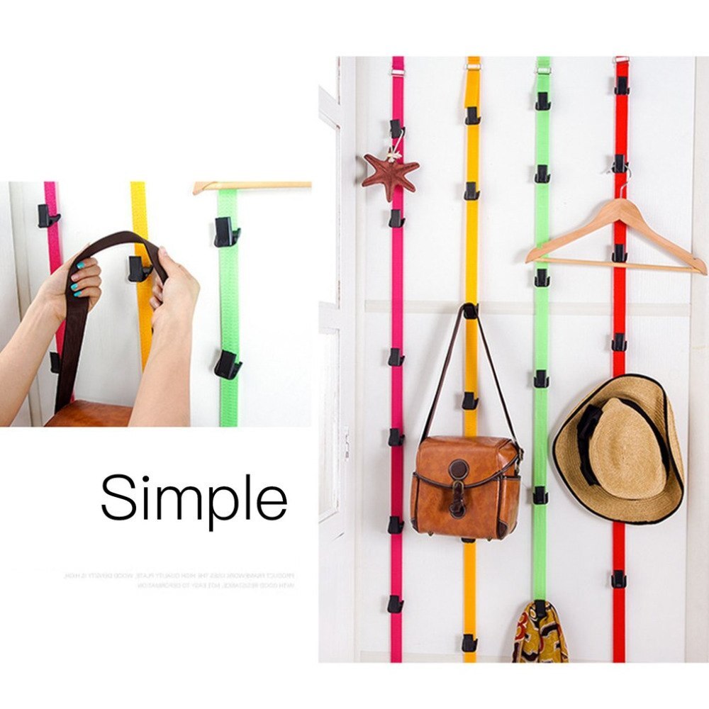 Adjustable Hook Rack with garment cap After door hang rope adjustable multi-purpose back door hook Hanger Hanging Coat