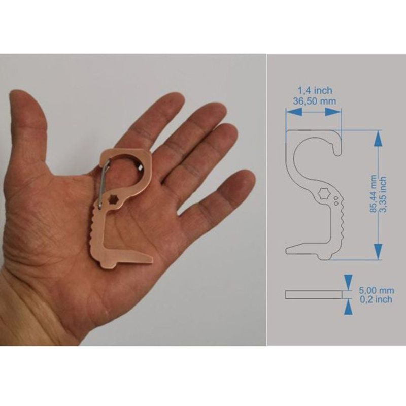 Mini Non-Contact Door Opener Keychain Handheld Avoid Contacting Press Button T8WB