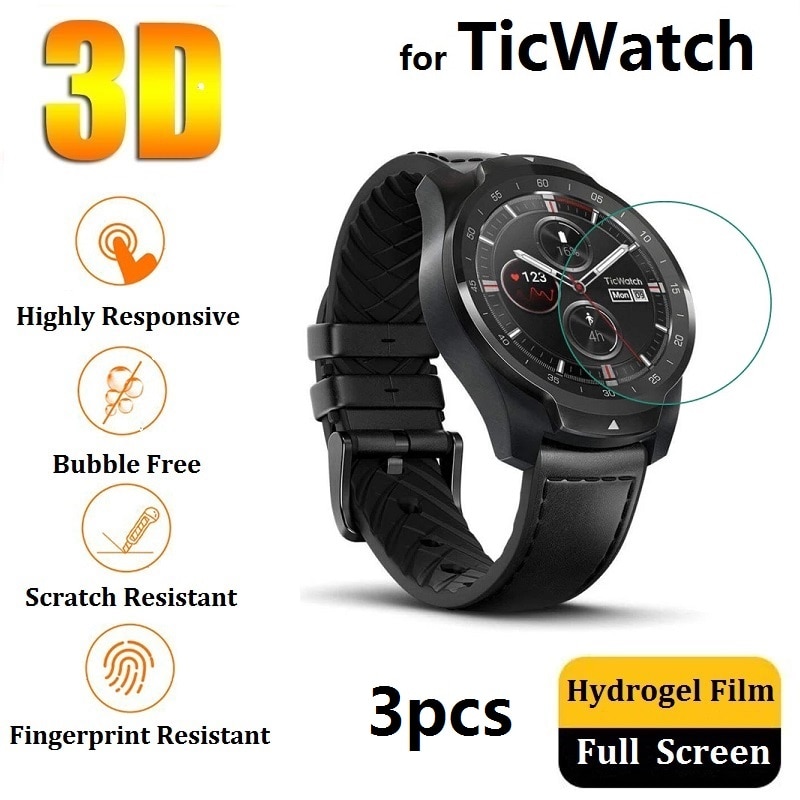 3D Full Screen Protector Voor Ticwatch Pro 3 Gps 4G Ticwatch C2 Plus S E S2 E2 (niet Glas) film Folie Hydrogel