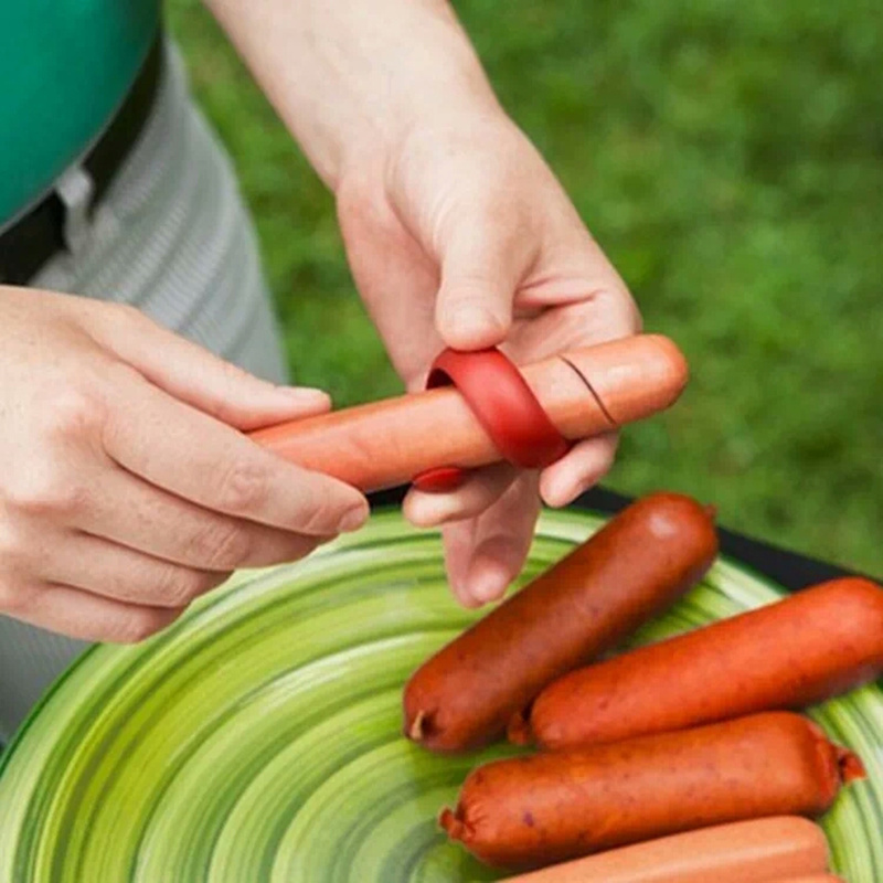2 teile/satz Heißer Hunde Schneidemaschine Burger Hersteller Wurst Cutter einstellen Lebensmittel-Klasse Kunststoff Manuelle Phantasie Wurst Schneider Spiral- Grill