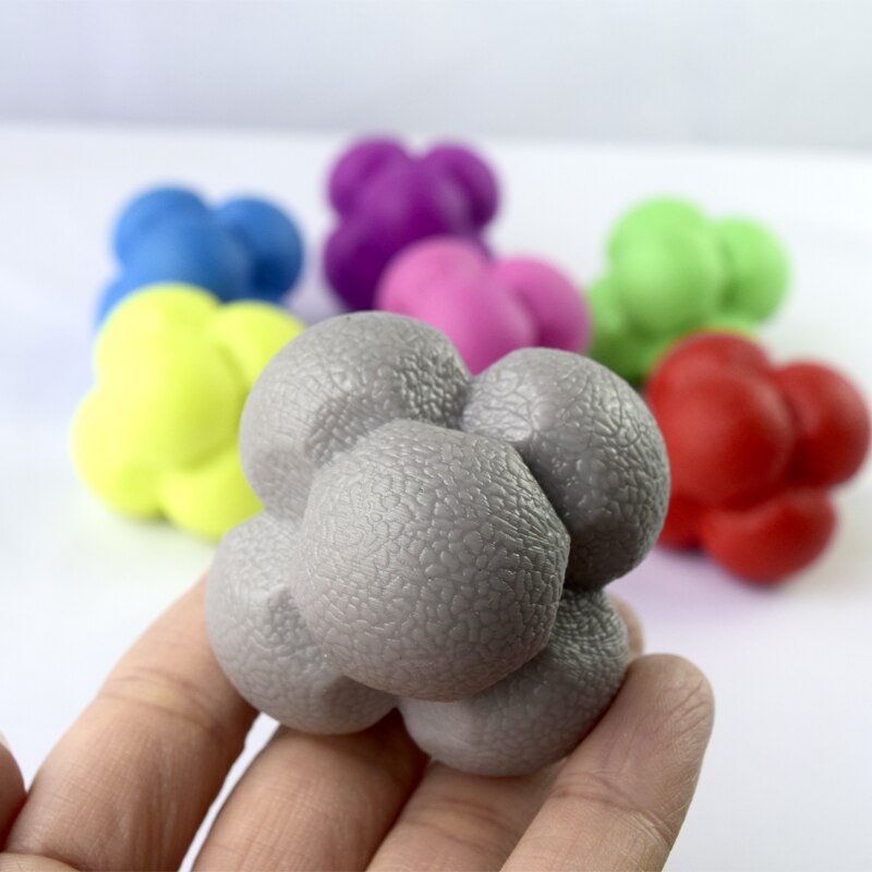 Silicagel Agile Gecoördineerd Reactie Oefening Fitness Training Bal 5.5Cm Zeshoekige Reactie Bal