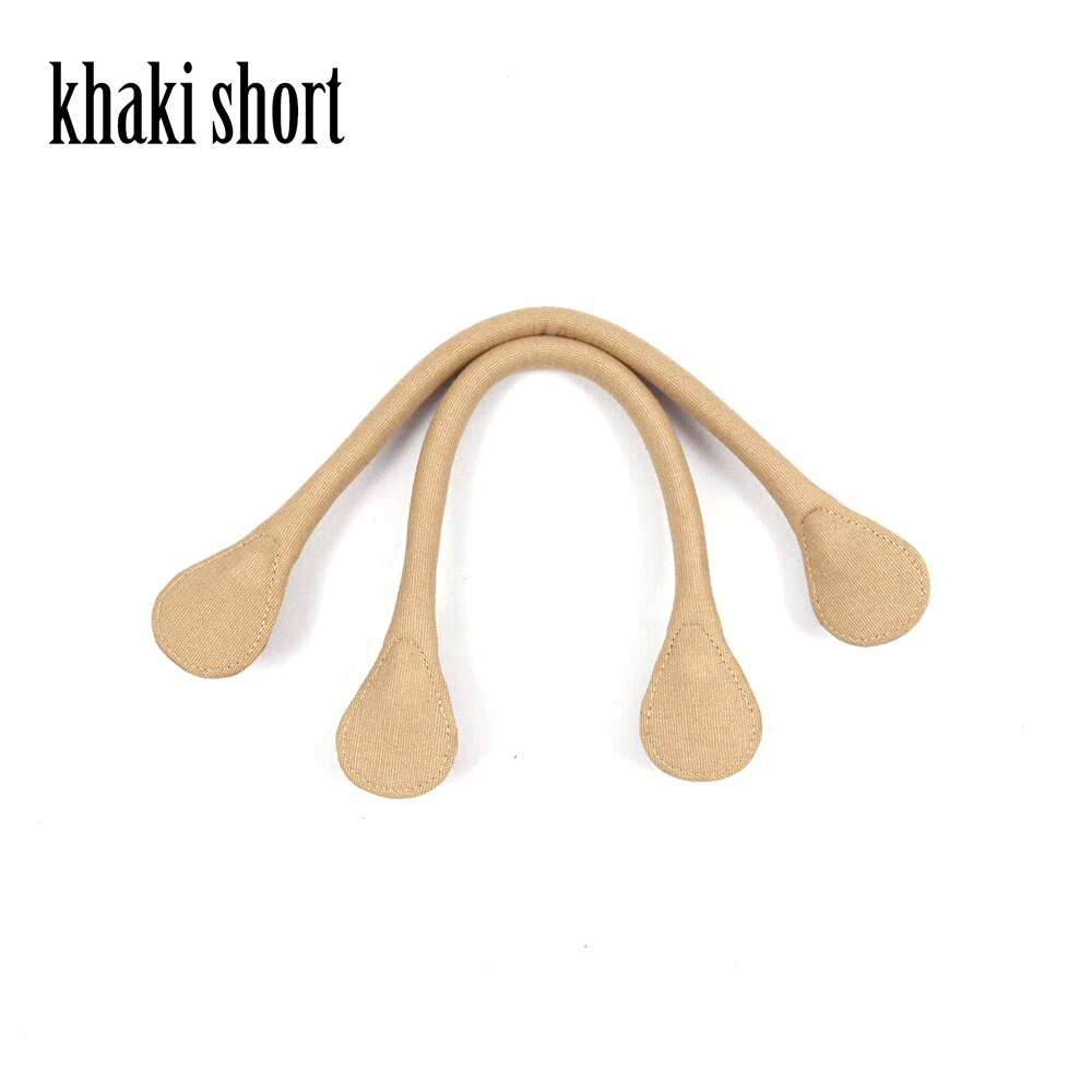 Tanqu lange korte ronde effenkleurige canvas stoffen handgreep voor obag classic mini o bag dames #39: Kaki kort