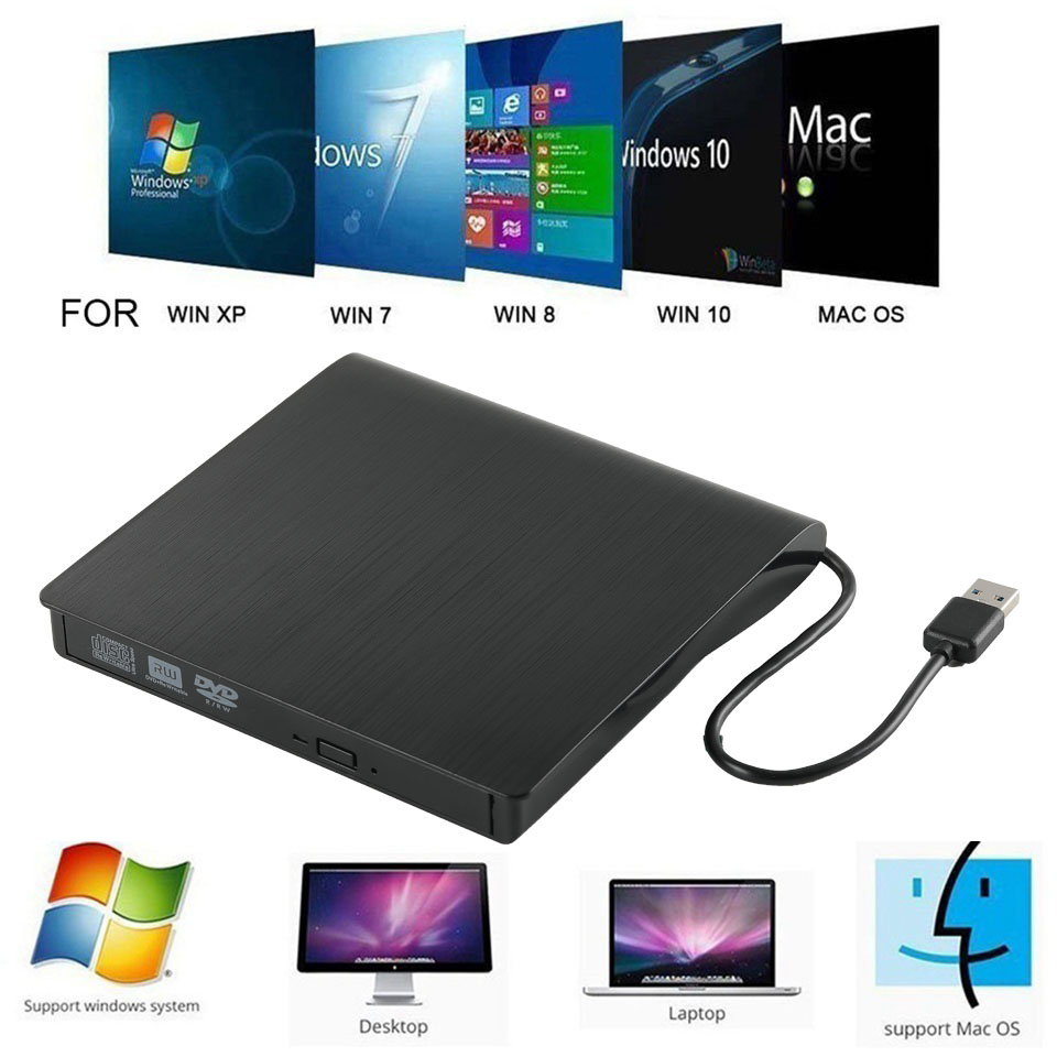 Portable USB 3.0 DVD-ROM CD ROM Optical Drive External SlimDisk Reader Desktop PC Laptop Tablet DVD Player