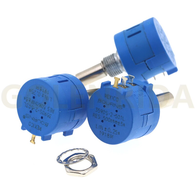 1PCS 3590S-2-201L 3590S 200 ohm 201 3590S-2-201 3590S-201 Precision Multiturn Potentiometer 10 Ring Adjustable Resistor