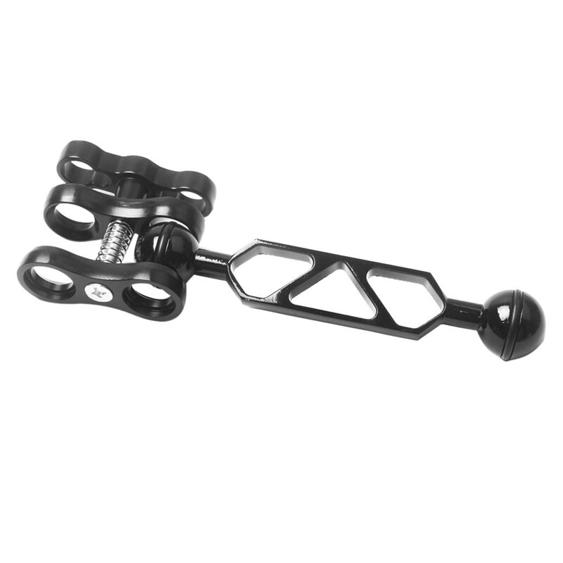 Aluminum Diving Light Torch Dual Ball Joint Arm & Butterfly Clip Clamp Mount for Underwater Photography Camera
