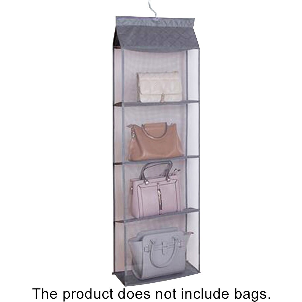 Dust-proof Wardrobe Folding Storage Bags Hanging Holder Organizer 2/3/4-Layer: Grey 4Layer