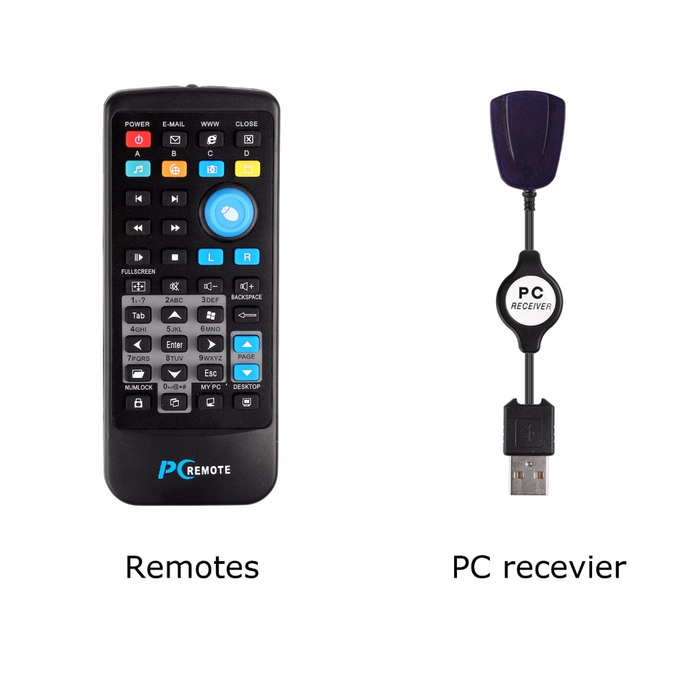 Télécommande PC sans fil Fornorm centre multimédia contrôleur USB télécommandes souris pour Windows 7 8 10 Vista XP