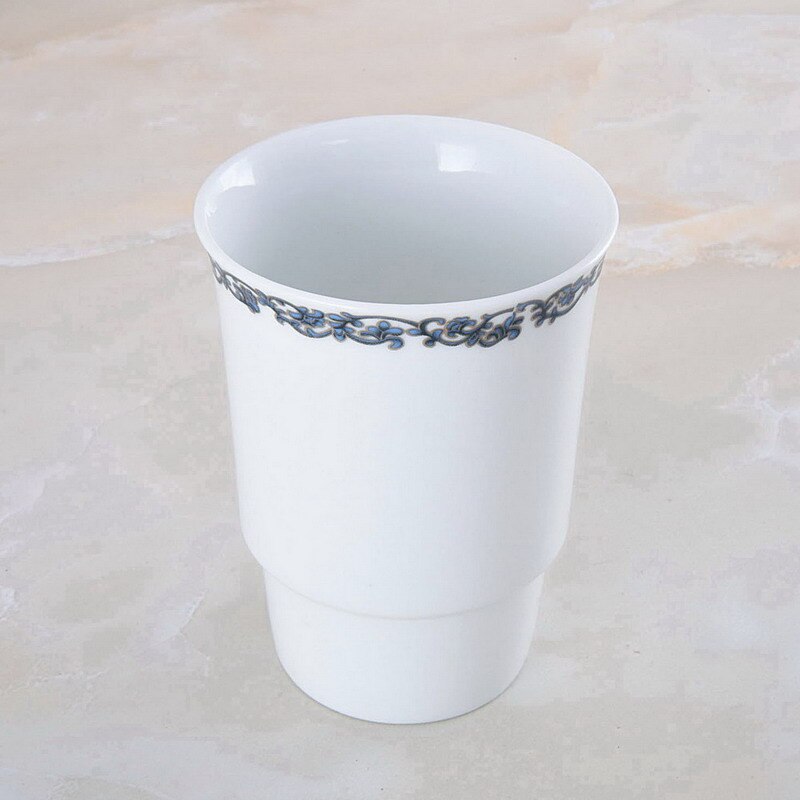 Antique Brass Single Toothbrush Holder With Ceramic Flower Cup Wall Mounted Bathroom Accessories aba744