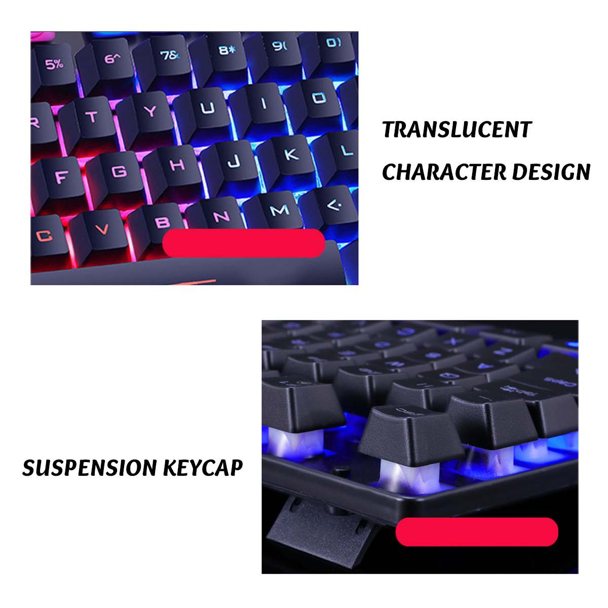 Gaming Keyboard Imitation Mechanical Keyboard Gaming USB 104 Keycaps Russian Gamer Keyboard With Backlight RGB Key Board