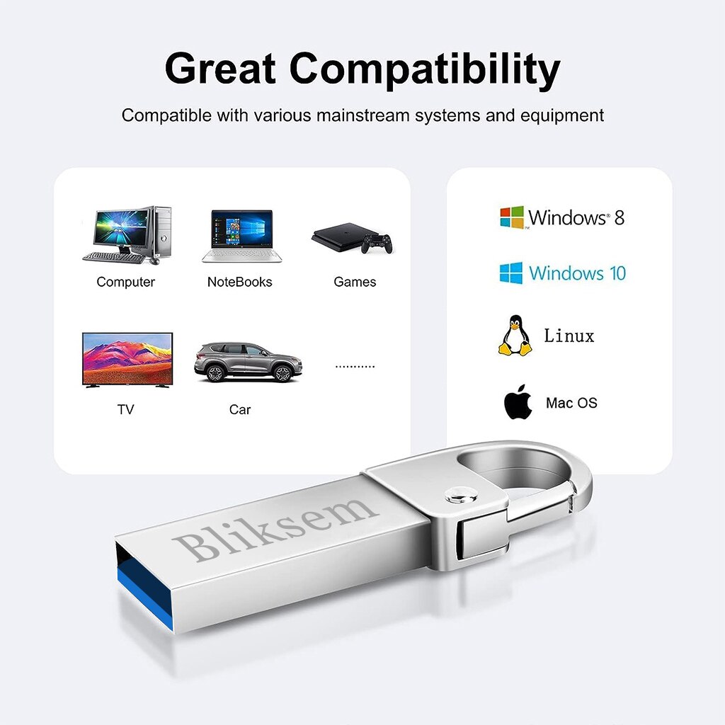 Bliksem-Clé USB 3.0, 64 Go, Pen Drive pour PC, Lapmedicams, Car Forters, Audio, Memory Stick, Pen Drive, Flash Drive