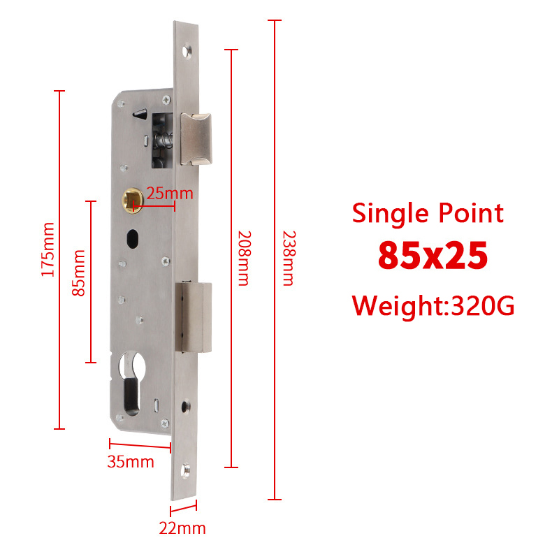 Security Mortise Door Lock Body Aluminum Alloy Courtyard Broken Bridge Stainless Steel Universal Lock Body 8520/8525/8530/8535: Black & White