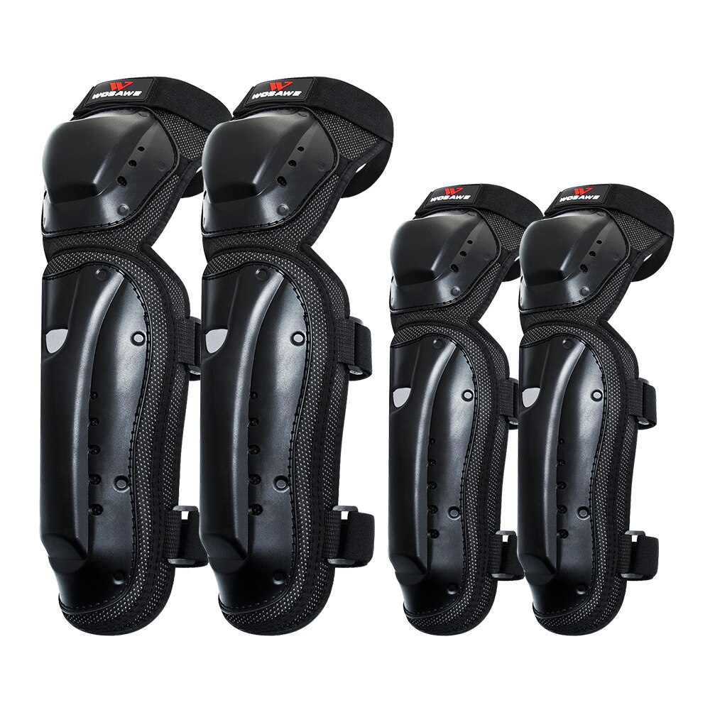 WOSAWE Knee Pads Elbow Pads Suit Black Red Motorcycle Protective Gear Thickening Protection Accessories Reflective Adjustable: Elbow and Knee 2