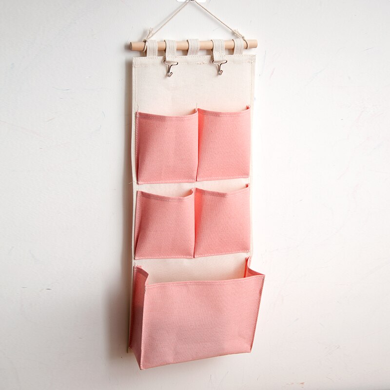 Bolsa de almacenamiento montada en la pared, organizador colgante de 6 bolsillos para guardar artículos diversos, juguetes y cosméticos