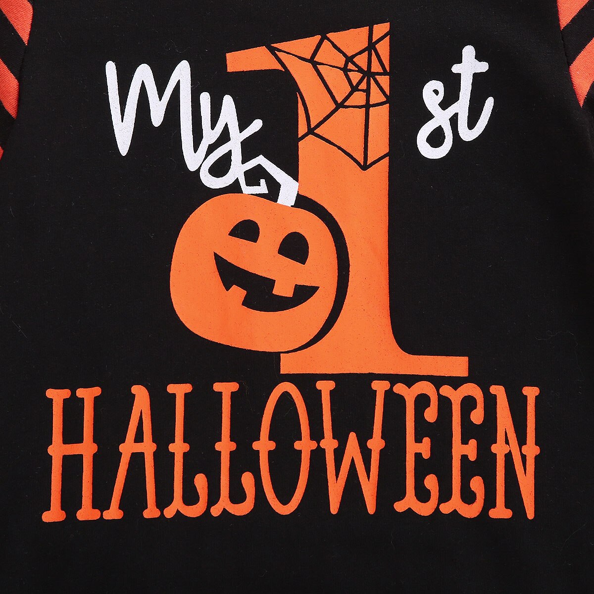 Focusnorm herfst kinderen meisjes jongens rompers mutsen halloween pompoen print lange mouwen gestreepte jumpsuits feestoutfits