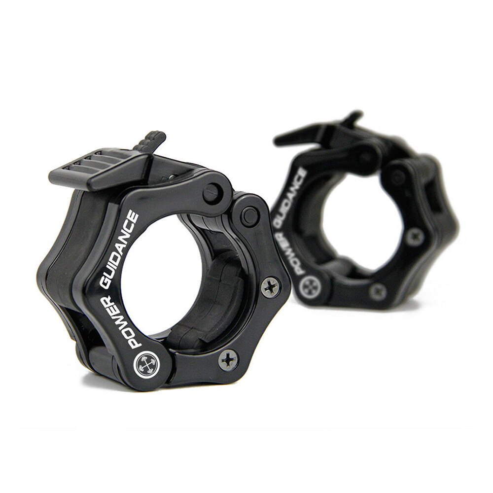 2 st 50mm hantel man viktlyft skivstång snabbspänne kort huvud klämmor lås kragar fitness muskulation standard: Svart