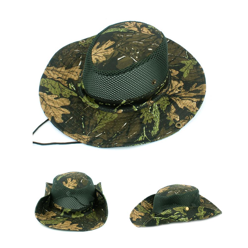 Zomer Zonnehoed Brede Rand Camouflage UV Bescherming Ademende Visser Casual Emmer Outdoor Visser Hoed Voor Vrouwen Mannen