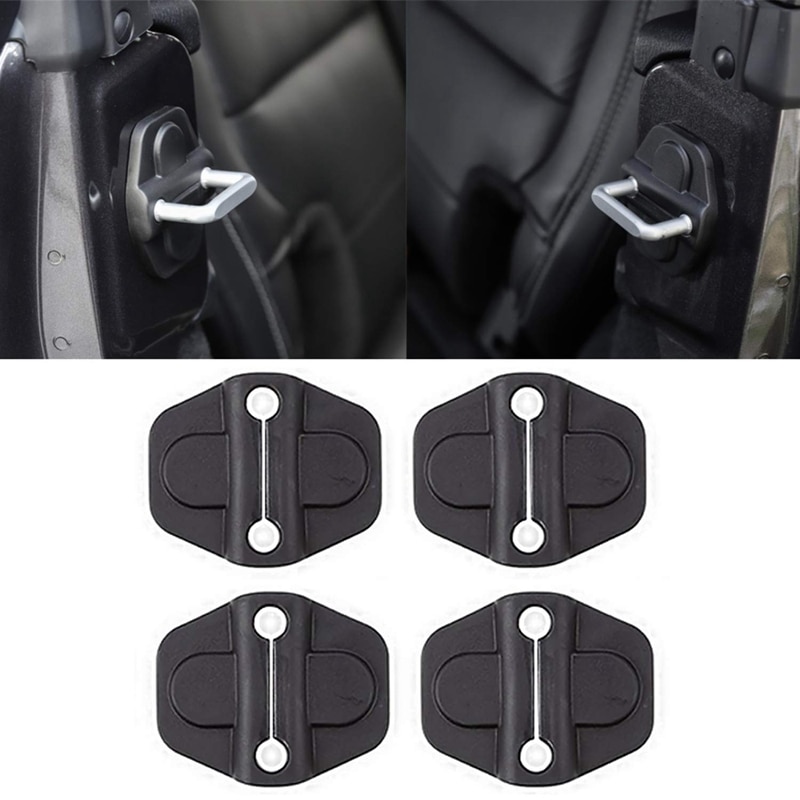 Dekoracja zamka drzwi pokrywa dla jeep kowboj Jl 2018 2019 osłona zamka drzwi naklejki akcesoria samochodowe czarny, 4 sztuk (2 drzwi): Default Title