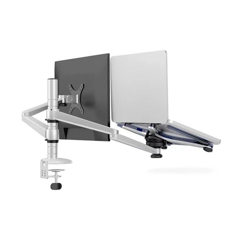 OA-7X ajustável de alumínio 10 "-15.6" portátil & 10 "-27" monitor de inclinação e mesa giratória suporte de suporte de braço monitor de montagem carregando 7kg