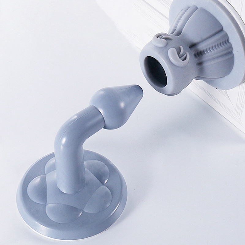 1pc ABS+Silicone Door Stopper Self Adhesive Door Stop Wall Protectors Non Punching Hidden Door Stop Holders Sticker