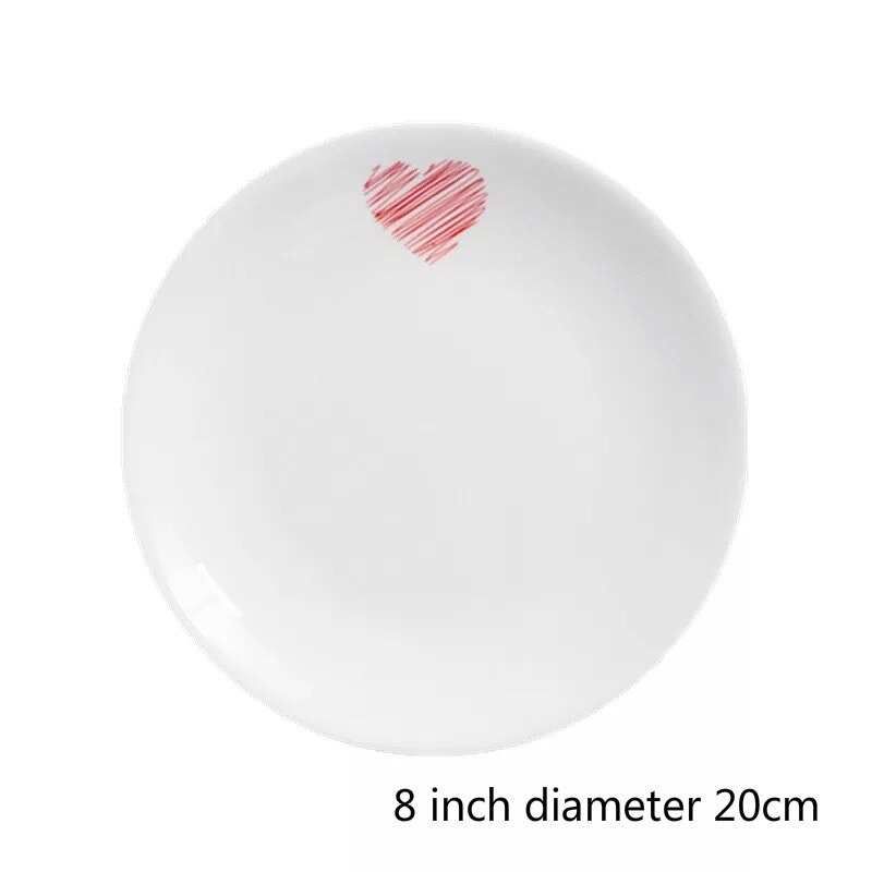 Creatieve Japanse Keramische Plaat Lage Bone China Schotel Set Brief Eenvoudige Paar Ontbijt Plaat: Style F