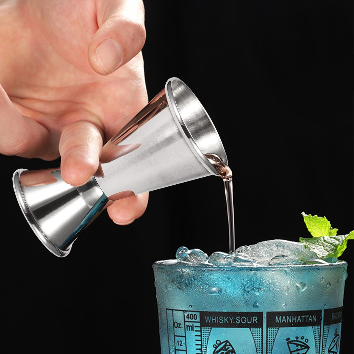 Stainless Steel Drinks Measure 30/15ml Cocktail Bar Pub Club for Measuring Spirits and Other Alcohols Tool