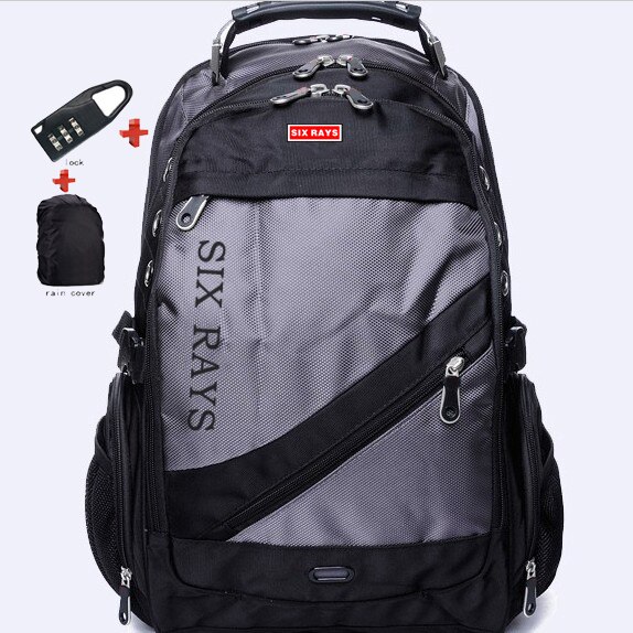 SIXRAYS Brand Men&#39;s Travel Bags Men Backpacks Men&#39;s Multi-purpose Travel Backpack Multifunction Shoulder Bag: Gray