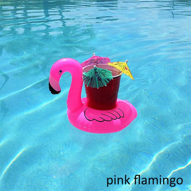 Oppustelig kopholder bryllupsfest dekoration strand tilbehør enhjørning flamingo flyde badning pool legetøj 1pc drikkeholdere