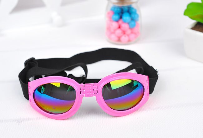 Lunettes de soleil pour chiens de la | Accessoires de chiens d'animaux frais, lunettes ajustables pour bouledogues français, lunettes étanches pour chiens moyens et grands 20S2: Rose