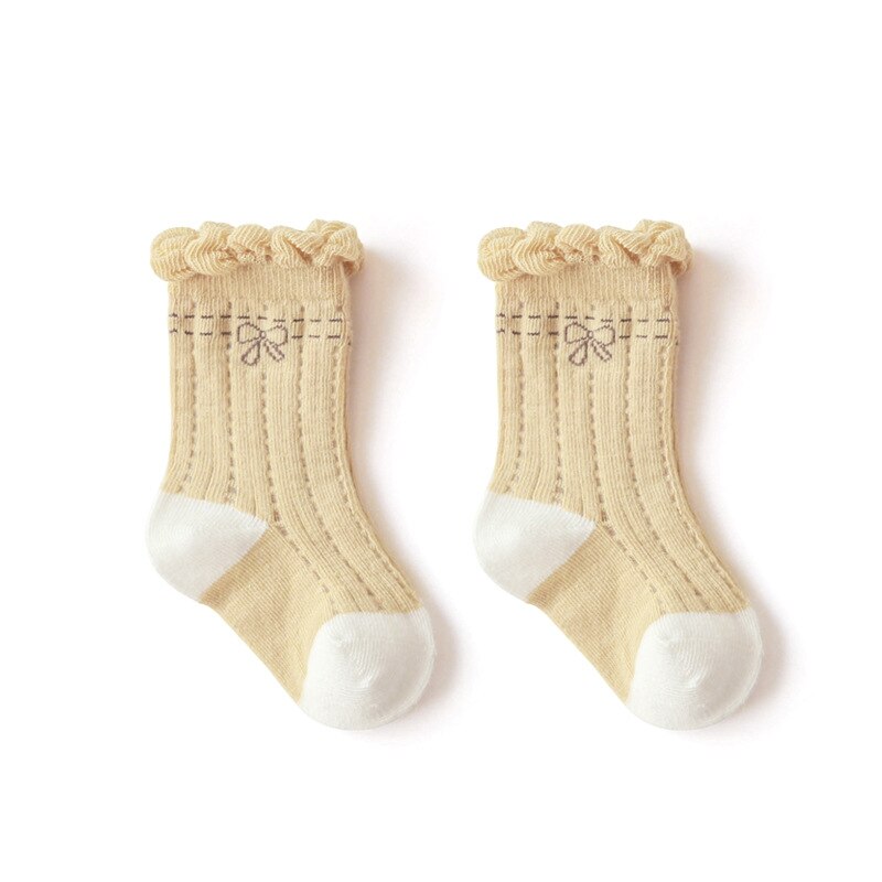 5 Paren/partij 0-5 Kinderen Sokken Zomer Katoen Jacquard Baby Bows Sokken Meisjes Mesh Leuke Jongen Peuter Sokken Kinderen kleden Accessoires